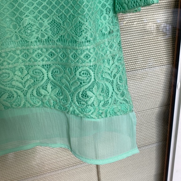 JM Collection Petite Size Petite Small Mint Green Top with Rhinestones - Picture 15 of 17